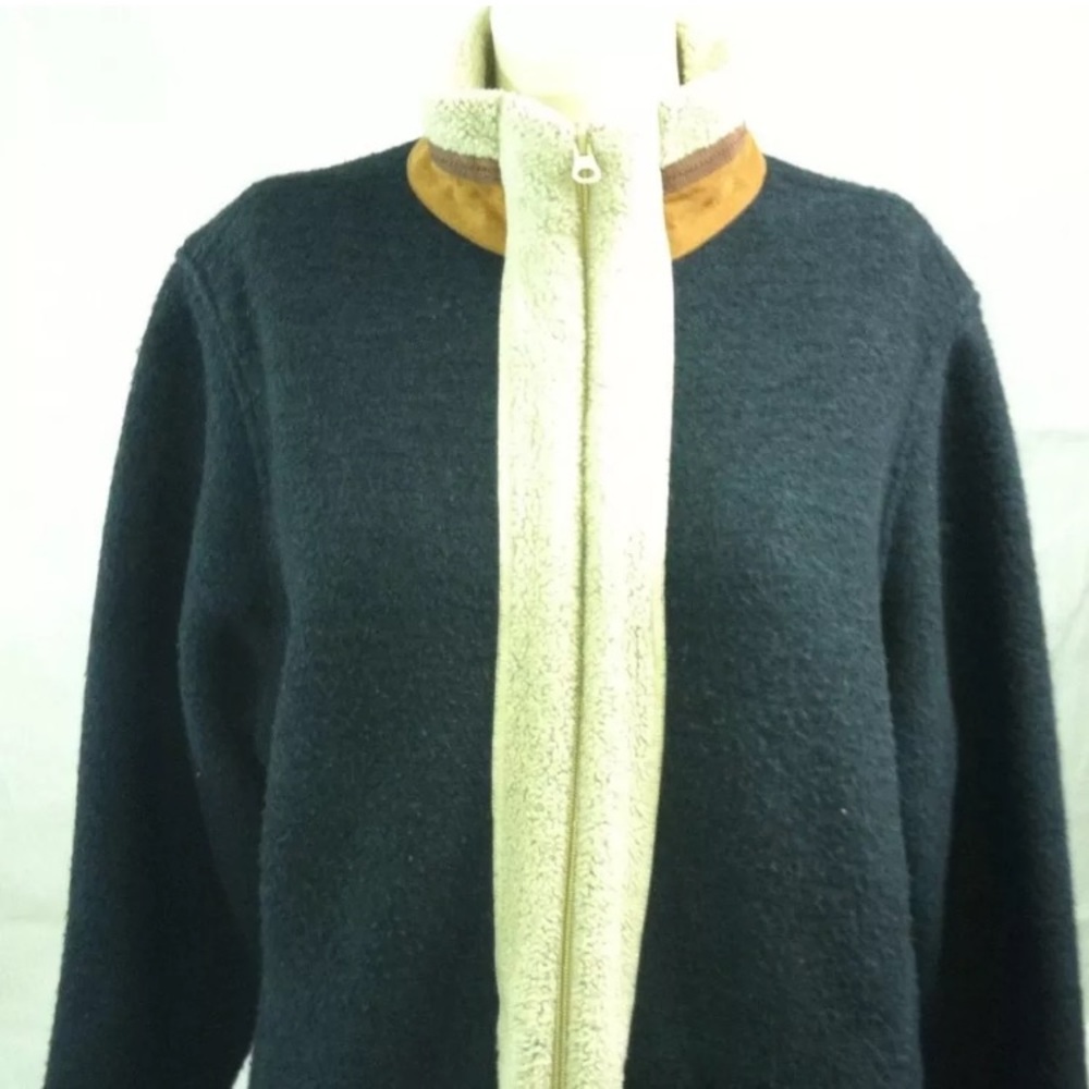 JOHN RICH BROTHERS WOOLRICH Coat Large Blue & Tan